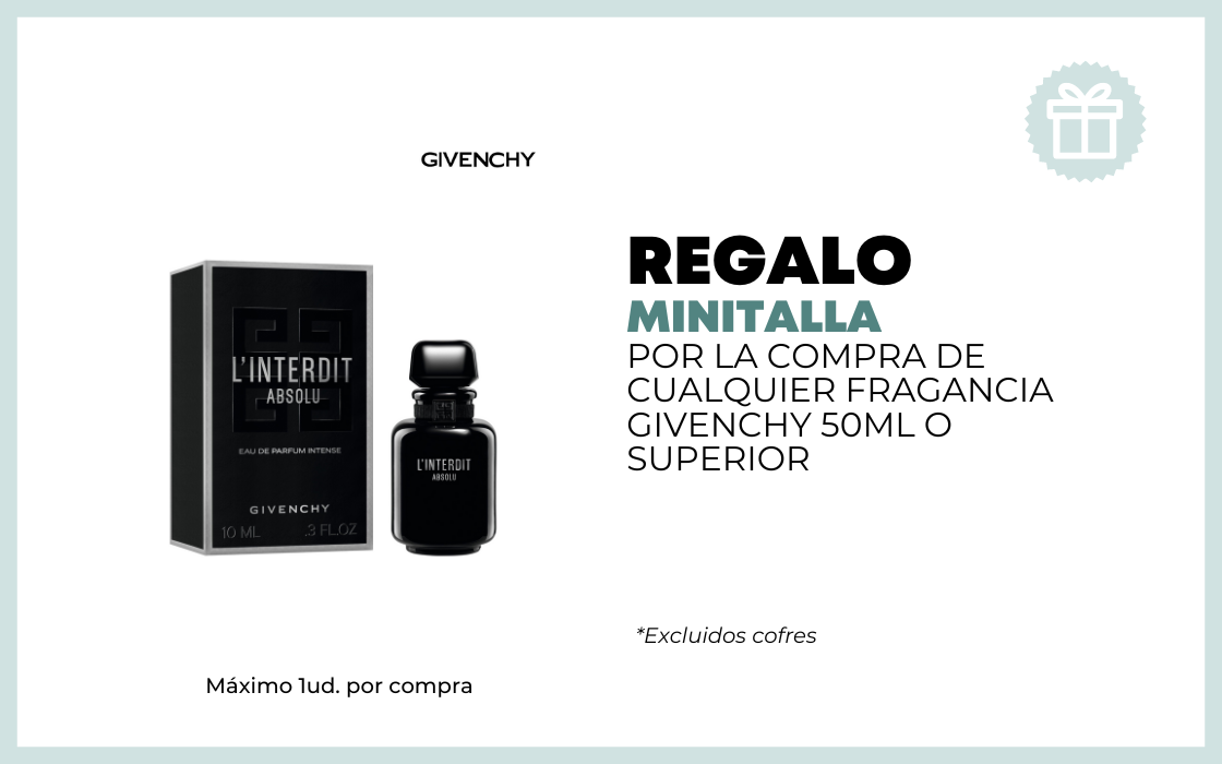 REGALO MINITALLA POR LA COMPRA DE CUALQUIER FRAGANCIA GIVENCHY 50ML O SUPERIOR excluidos cofres