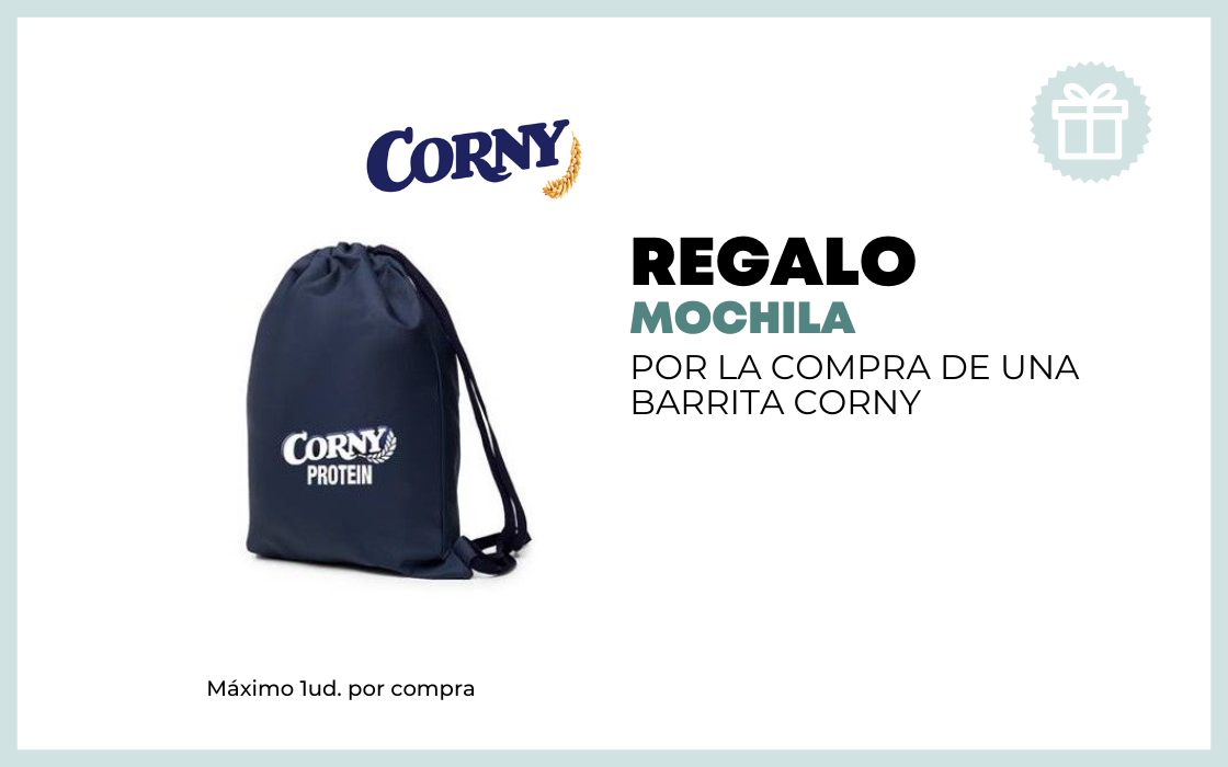 REGALO MOCHILA POR LA COMPRA DE UNA BARRITA HERO CORNY