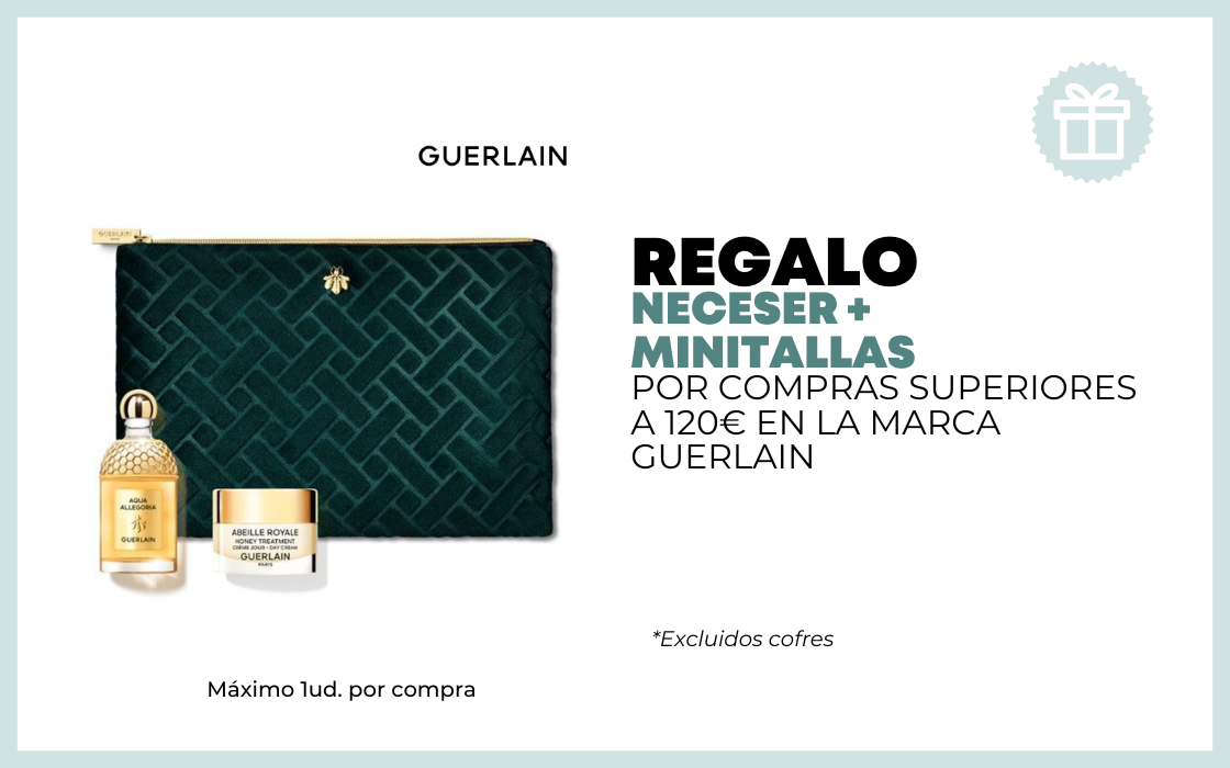 REGALO NECESER + MINITALLAS POR COMPRAS SUPERIORES A 120 EUROS EN LA MARCA GUERLAIN excluidos cofres