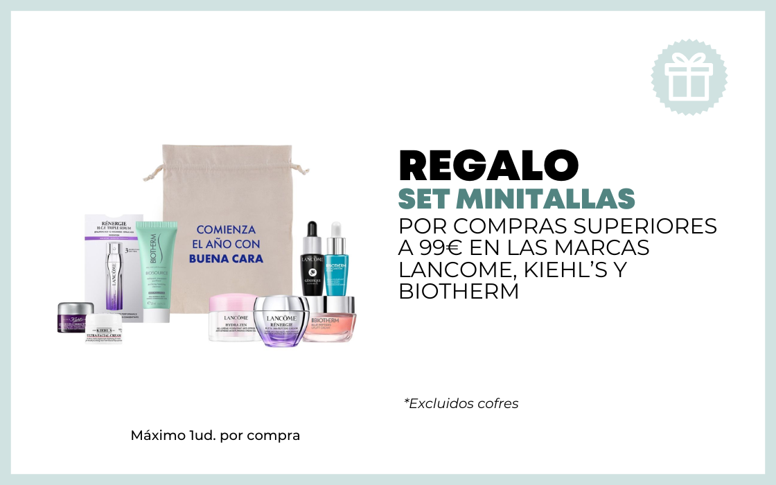 REGALO SET MINITALLAS POR UNA COMPRA SUPERIOR A 99€ EN LANCOME, BIOTHERM Y KIEHL'S* excluidos cofres