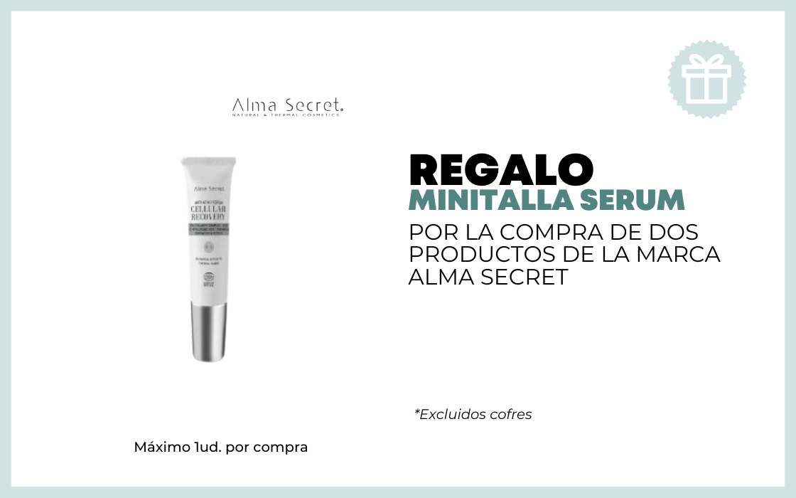 REGALO MINITALLA SERUM POR LA COMPRA DE DOS PRODUCTOS DE ALMA SECRET