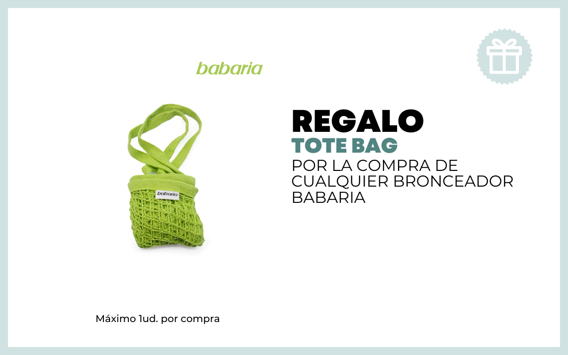 REGALO TOTE BAG PLAYA POR COMPRA DE CUALQUIER BRONCEADOR BABARIA