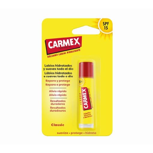 Carmex Bálsamo Labial Hidratante Classic Spf 15 Bálsamo labial clásico protege hidrata y repara labios agritados 4,50 gr