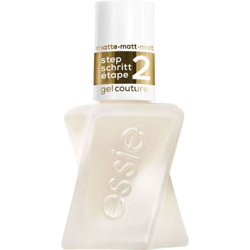 Essie Gel Couture Matte Top Coat New Tratamiento superior mate uniforme de larga duración y secado rápido sin necesidad de lámpara