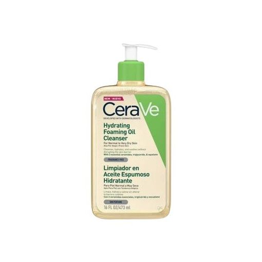 Cerave Hydrating Foaming Oil Cleanser Gel limpiador espumoso limpia y ayuda a reponer la hidratación 473 ml