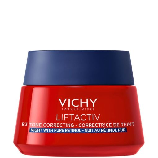 Vichy Liftactiv Retinol B3 Tone Correcting Crema de noche antimanchas combina 2 potentes activos piel regenerada y radiante 50 ml