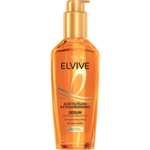 Elvive Aceite Extraordinario Sérum nutritivo multiusos sin aclarado antiencrespamiento nutre hidrata e ilumina para cabello seco 100 ml