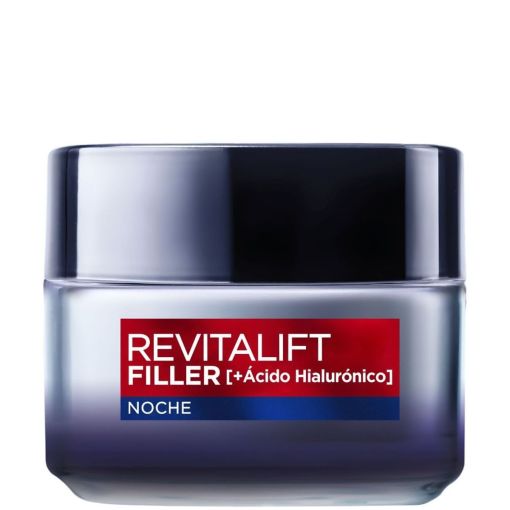 L'Oreal Revitalift Filler [+ Ácido Hialurónico] Noche Crema de noche relleneradora antiedad para arrugas y marcas de sueño 50 ml