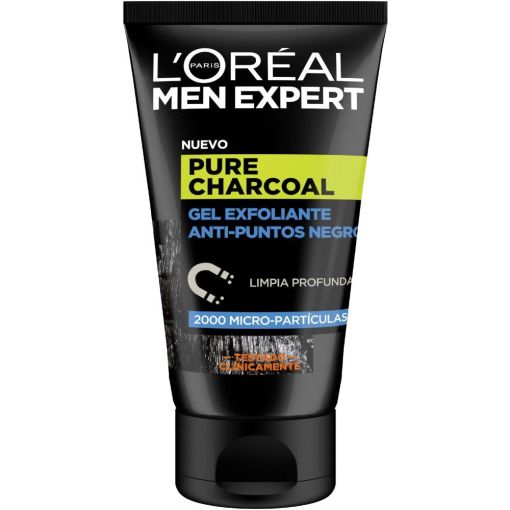 L'Oreal Men Expert Pure Charcoal Gel Exfoliante Exfoliante purificane antipuntos negros combate suciedad eliminaando células muertas 100 ml