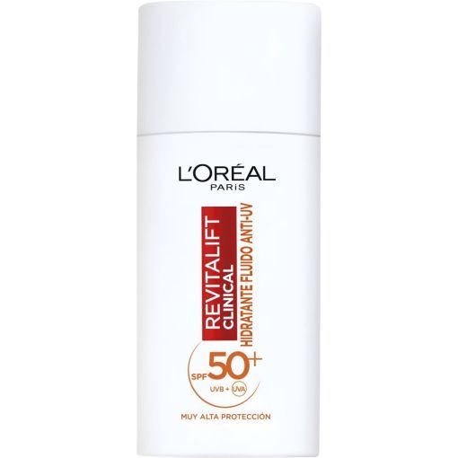 L'Oreal Revitalift Clinical Hidratante Fluido Anti-Uv Spf 50+ Crema de día fluida antiedad con protección y vitamina c 50 ml