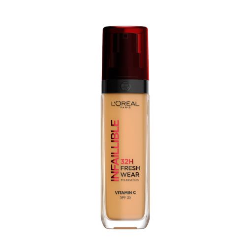 L'Oreal Infaillible 32h Fresh Wear Foundation Spf25 Base de maquillaje fluida cobertura modulable con vitamina c 24 horas de duración