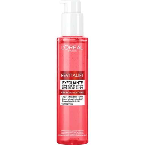 L'Oreal Revitalift Exfoliante Limpieza En Sérum Exfoliante limpiador elimina las células muertas dejando una piel firme y renovada 150 ml