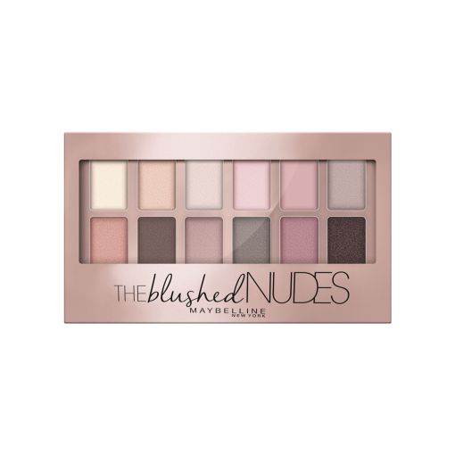 Maybelline The Blushed Nudes Paleta Paleta de sombras de ojos alta pigmentación colores brillantes nudes y rosas 14 tonos