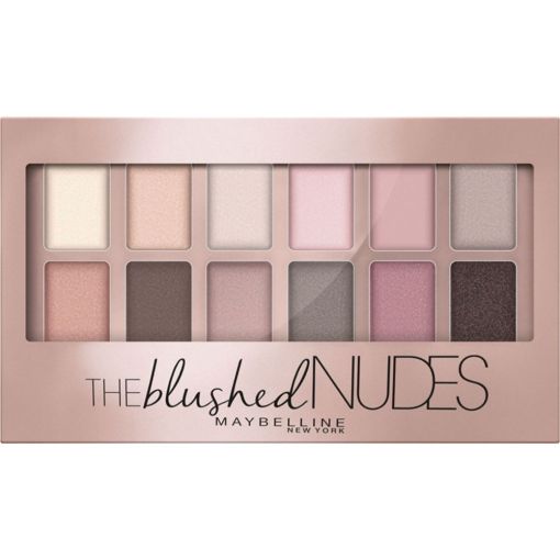 Maybelline The Blushed Nudes Paleta Paleta de sombras de ojos alta pigmentación colores brillantes nudes y rosas 14 tonos