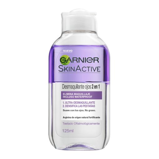 Garnier Skin Active Desmaquillante Ojos 2 En 1 Desmaquillante de ojos bifásico elimina maquillaje incluso waterproof 125 ml