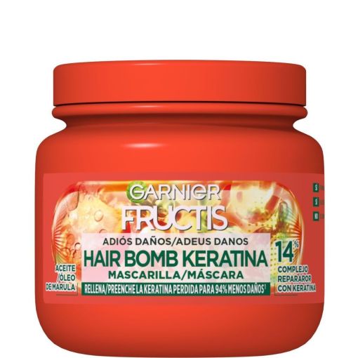 Fructis Adiós Daños Macarilla Fortificante Mascarilla fortificante limpia repara y rellena las grietas para cabello dañado 320 ml