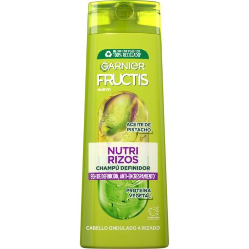 Fructis Nutri Rizos Champú Definidor Champú definidor limpia nutre y controla el encrespamiento para cabello rizado u ondulado 380 ml