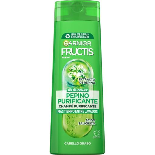 Fructis Pepino Purificante Champú Purificante Champú fortifica y purifica acabado fuerte y saludable para cabello graso 380 ml