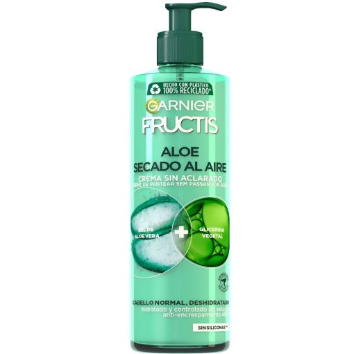 Fructis Aloe Secado Sin Aclarado Crema sin aclarado hidrata sin apelmazar controla y da forma sin secador para cabello largo 400 ml