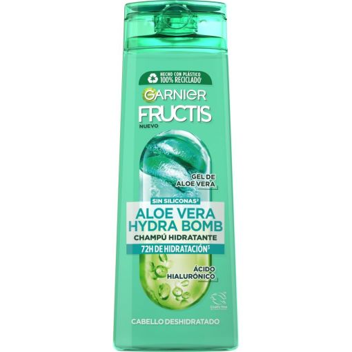 Fructis Aloe Vera Hydra Bomb Champú Hidratante Champú hidratante fortifica y limpia en profundidad para cabello deshidratado 380 ml