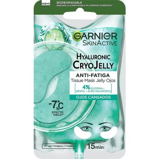 Garnier Skin Active Hyaluronic Cryojelly Anti-Fatiga Mask Ojos Mascarilla para ojos efecto refrescante para minimizar los signos de cansancio