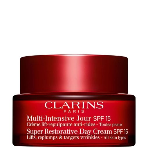 Clarins Multi-Intensive Jour Spf 15 Crema de día hidratante reafirmante y antiarrugas ofrece piel más flexible rellenada y confortable al instante 50 ml