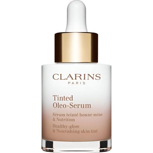 Clarins Tinted Oleo-Serum Base de maquillaje con tratamiento de textura fluida para rostro radiante uniforme y nutritivo