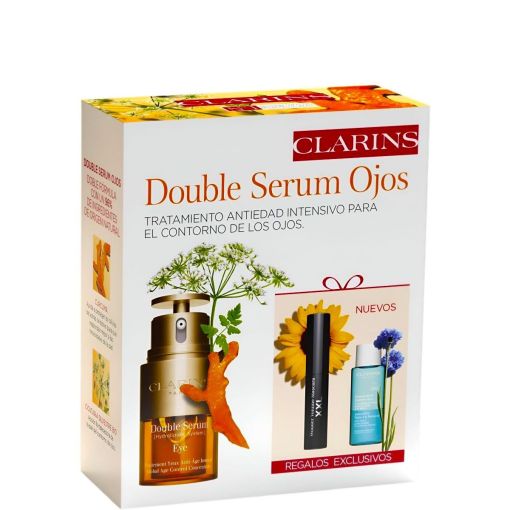 Clarins Double Serum Eye Estuche Contorno de ojos antiedad intensivo alisa arrugas reduce bolsas y ojeras e ilumina la mirada 20 ml