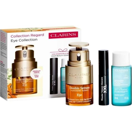 Clarins Double Serum Eye Estuche Contorno de ojos antiedad intensivo alisa arrugas reduce bolsas y ojeras e ilumina la mirada 20 ml