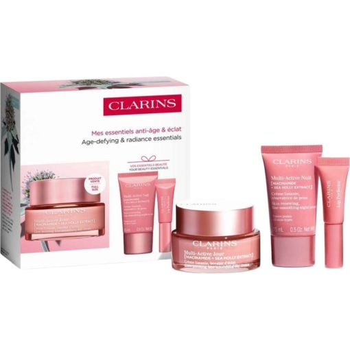 Clarins Multi-Active Jour Todo Tipo De Piel Estuche Crema de día nutre alisa y potencia la luminosidad combatiendo primeras arrugas para piel lisa y más joven 50 ml