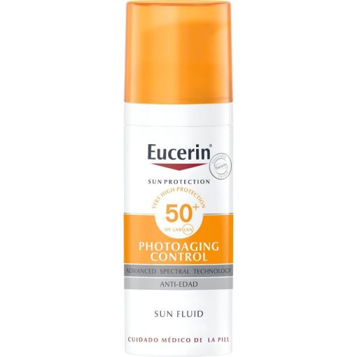 Eucerin Photoaging Control Sun Fluid Spf 50 Protector solar antiedad de rápida absorción protege de los daños provocados por el sol 50 ml