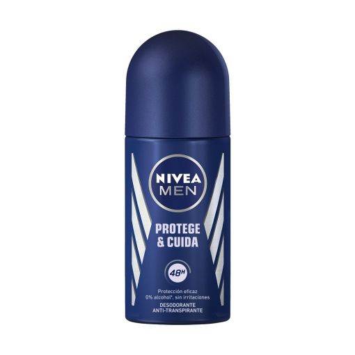 Nivea Men Protege & Cuida Desodorante Roll-On Desodorante antitranspirante de secado rápido 0% alcohol 48 horas 200 ml