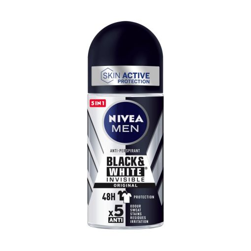 Nivea Men Black & White Invisible Original Desodorante Roll-On Desodorante invisible antitranspirable 48 horas 200 ml