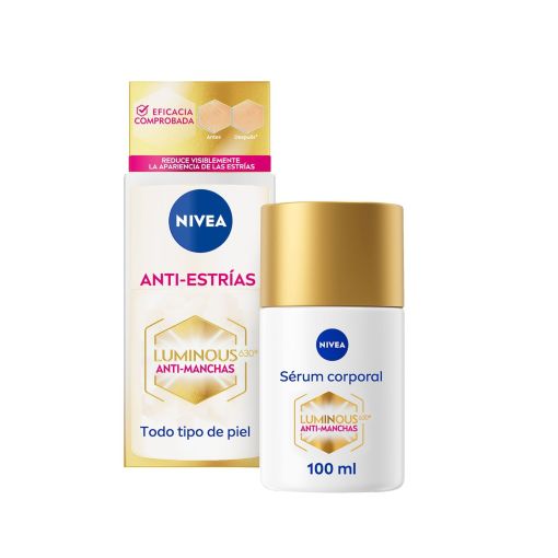 Nivea Luminous 630º Anti-Estrías Sérum Corporal Sérum corporal hidratante y avanzado reduce estrías y previene su aparición 48 horas 100 ml