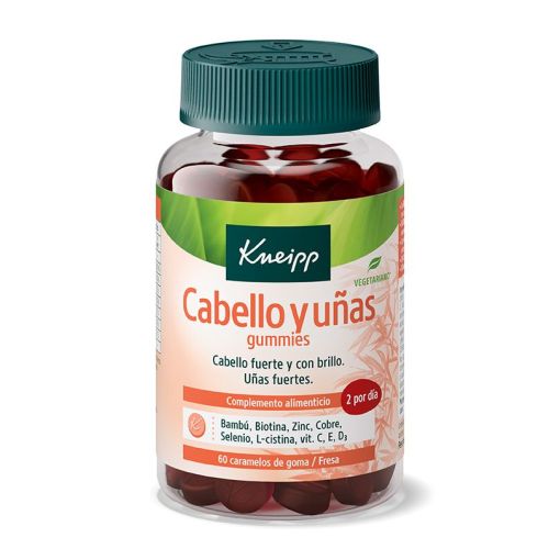 Kneipp Cabello Y Uñas Gummies Complemento Alimenticio Complemento alimenticio contribuye a un cabello fuerte y con brillo y unas uñas fuertes 60 uds