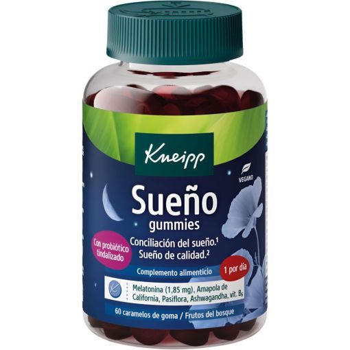 Kneipp Sueño Gummies Complemento Alimenticio Complemento alimenticio con probióticos favorecen la conciliación del sueño con sabor frutos del bosque 60 uds