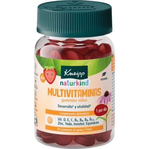 Kneipp Naturkind Multivitaminas Gummies Niños Complemento Complemento alimenticio  sin azúcares aporta energía vitalidad y ayuda a la actividad inmunitaria 30 uds