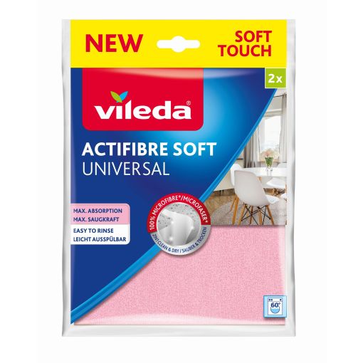 Vileda Bayeta Actifibre Soft Universal Bayeta máxima absorción y limpieza profunda 32x36 cm 2 uds