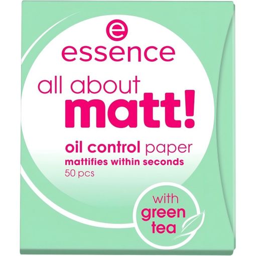 Essence All About Matt! Oil Control Paper Toallitas faciales matificantes absorben el exceso de grasa 50 uds