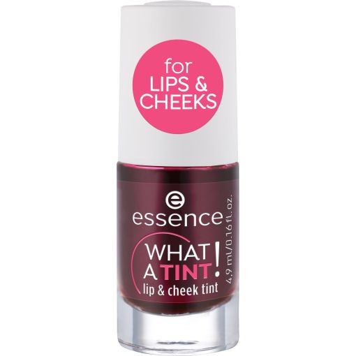 Essence What A Tint! Lip & Cheek Tint Tinte para labios y mejillas de textura no pegajosa ofrece acabado brillo de larga duración