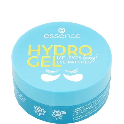 Essence Hydro Gel Eye Patches Ice, Eyes Baby! Eye Patches Parches para el contorno de ojos refrescan e hidratan con ácido hialurónico y vitamina c