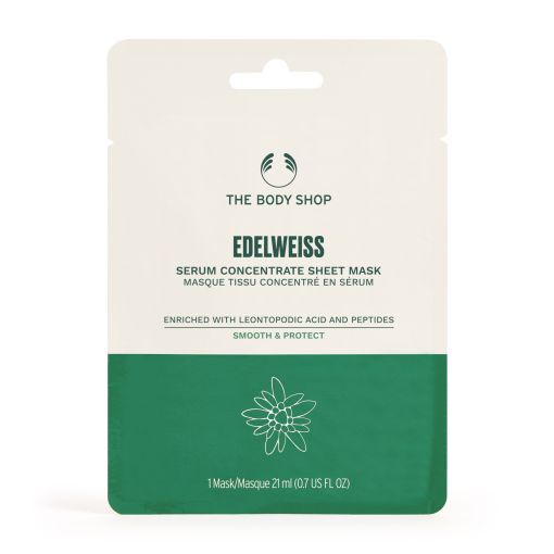 The Body Shop Edelweiss Serum Concentrate Sheet Mask Mascarilla facial de edelweiss 21 ml