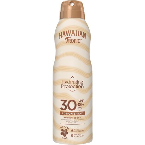 Hawaiian Tropic Hydrating Protection Spf 30+Protective Oil Spf 15 Gratis Pack regalo de protección solar para un bronceado uniforme