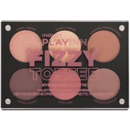 Inglot Playinn Frizzy Toffee Eyeshadow Paleta de sombras ideal para crear looks deslumbrantes y personalizados 6 tonos