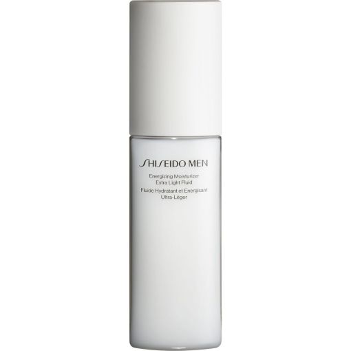 Shiseido Men Energizing Moisturizer Extra Light Fluid Fluido facial energizante y revitalizante reduce fatiga tono apagado y líneas de expresión 100 ml