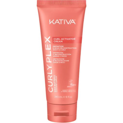 Kativa Curly Plex Curl Activator Cream Activador de rizos controla y define las ondas para cabello con rizos definidos 240 ml