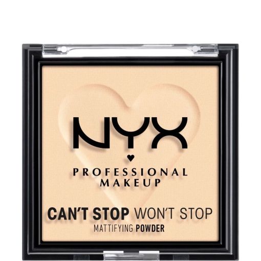 Nyx Professional Makeup Can'T Stop Won'T Stop Mattifying Powder Polvos compactos antibrillos acabado mate 24 horas de duración