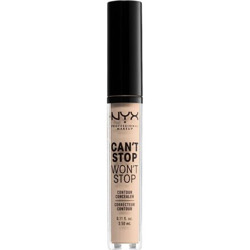 Nyx Professional Makeup Can'T Stop Won'T Stop Contour Concealer Corrector mate altamente pigmentado camufla imperfecciones e ilumina el rostro