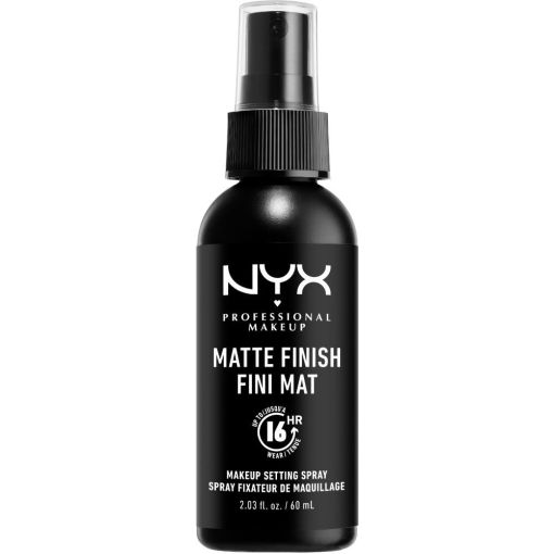 Nyx Professional Makeup Matte Finish Fini Mat Makeup Setting Spray Spray fijador de maquillaje deja un acabado mate durante todo el día hasta 16 horas 60 ml