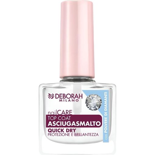 Deborah Milano Nail Care Top Coat Quick Dry Tratamiento superior seca las uñas en segundos para aspecto saludable fuerte e hidratado